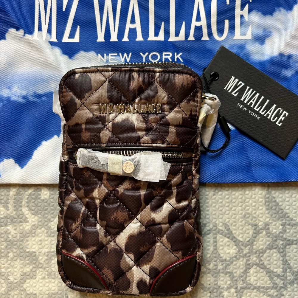 MZ Wallace Quilted Brown Pouch - NEW with tags